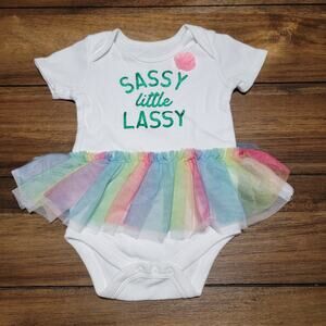 Celebrate! Infant Body Suit w/ Tulle Skirt "Sassy Little Lassy" - Size 6-9M